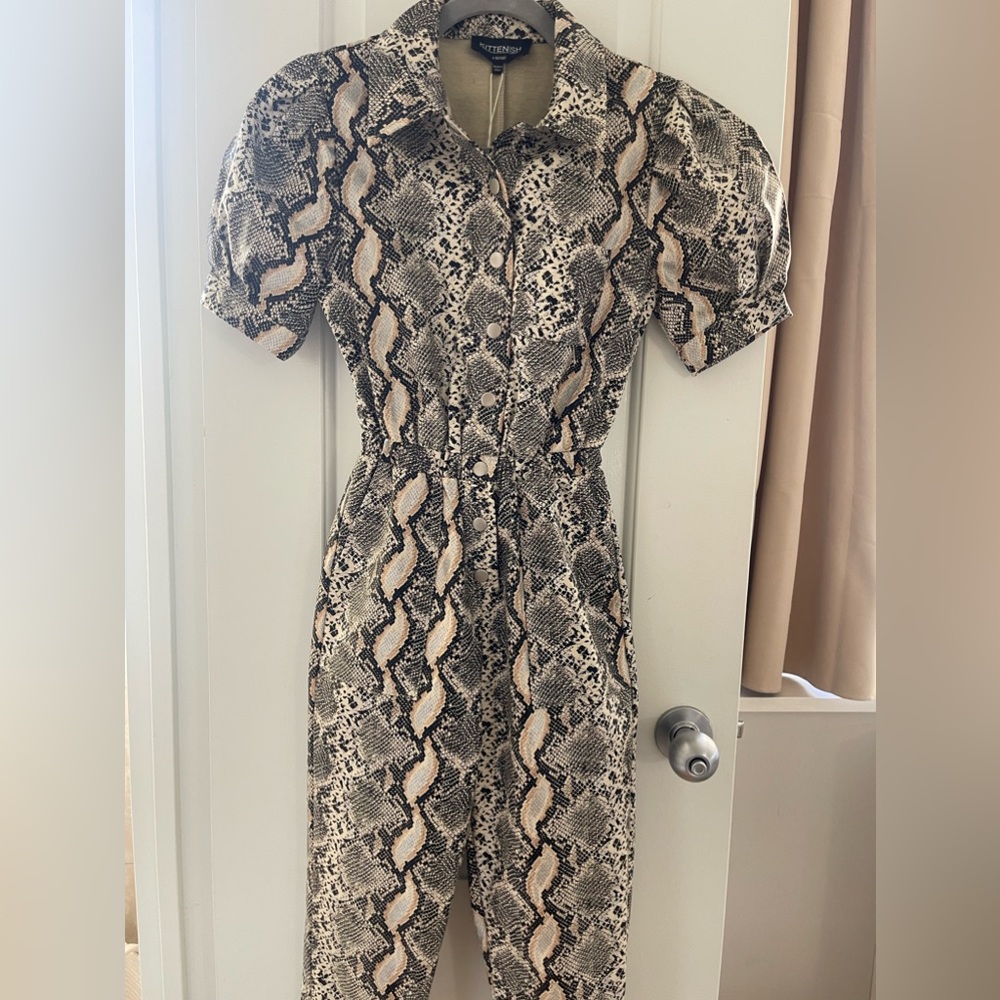 Kittenish Snakeskin Leather Jumpsuit